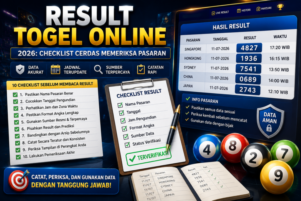Result Togel Online 2026: 10 Cara Cerdas Memeriksa Data Pasaran Result Togel Online 2026: 10 Cara Cerdas Memeriksa Data Pasaran