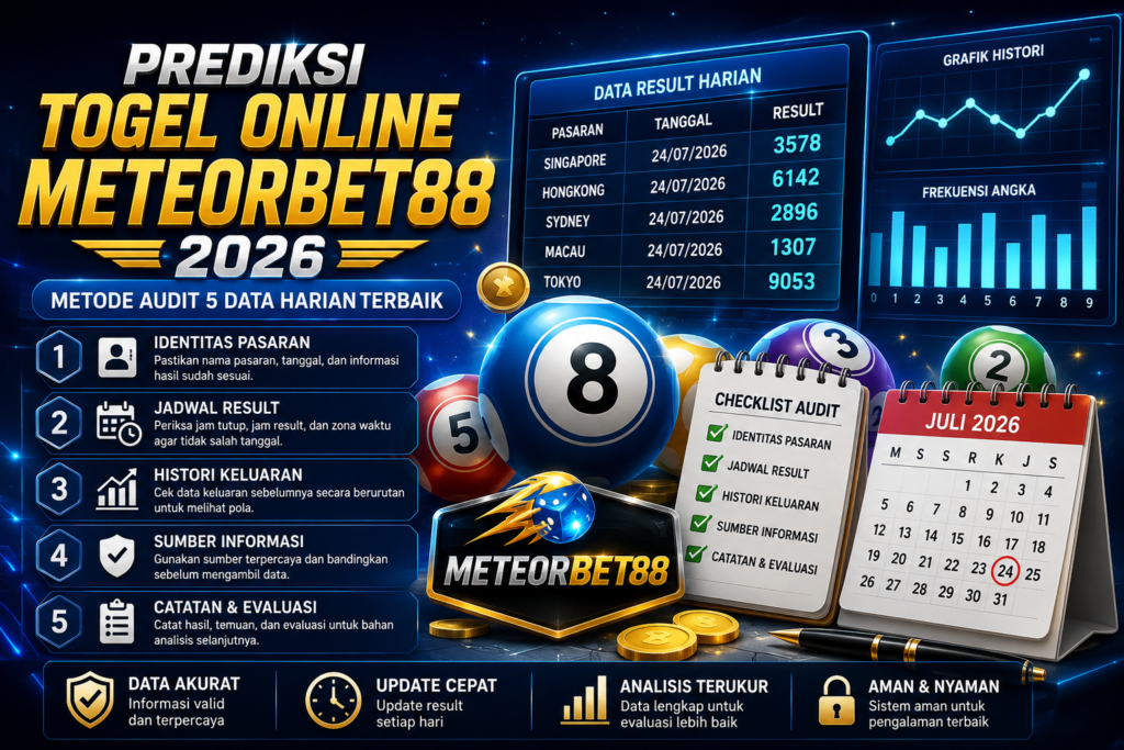 Prediksi Togel Online Meteorbet88 2026: Metode Audit 5 Data Harian Prediksi Togel Online Meteorbet88 2026: Metode Audit 5 Data Harian
