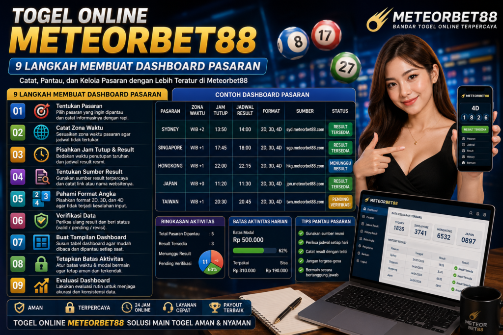 Togel Online Meteorbet88 2026: 9 Langkah Membuat Dashboard Pasaran Togel Online Meteorbet88 2026: 9 Langkah Membuat Dashboard Pasaran