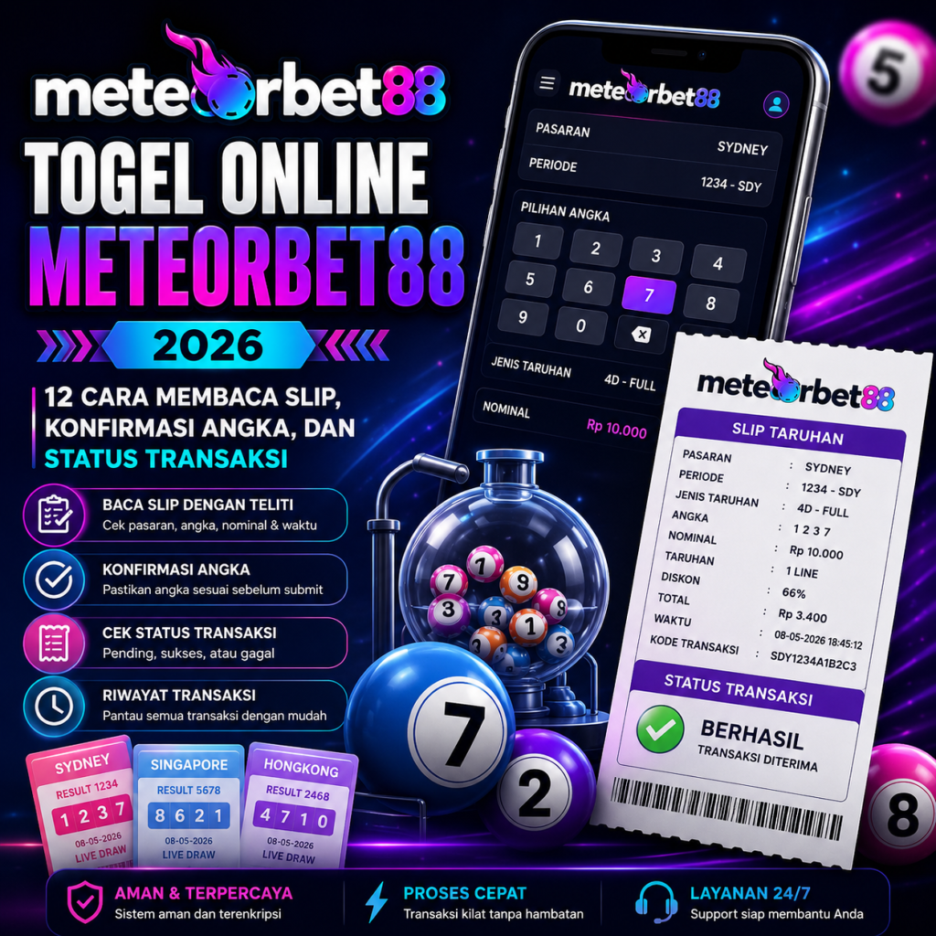 Togel Online Meteorbet88 2026: 12 Cara Membaca Slip, Konfirmasi Angka, dan Status Transaksi